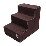 Escada Para Pet Suede 3 Degraus Com Zíper Marrom Fábrica Pet