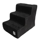 Escada Para Pet Suede 3 Degraus Preta E Cinza Fábrica Pet
