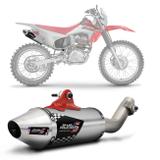 Escapamento Esportivo Honda X1 CRF 230 2008 a 2018 Shutt Powergun Aço Inox Ponteira Prata + Curva
