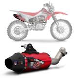 Escapamento Esportivo XR 250 Tornado 2004 a 2008 Shutt Aço Inox com Ponteira Vermelha + Curva