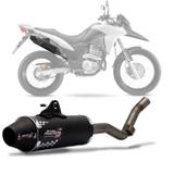 Escapamento Esportivo XRE 300 2009 a 2018 Shutt Powergun Aço Inox com Ponteira Preta