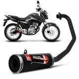 Escapamento Moto Esportivo CG Start 160 2016 a 2017 Shutt Powerbomb Com Bacalhau Sem Protetor Preto