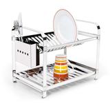 Escorredor 16 Pratos Em Aço Inox Com Porta Talheres Inox Mak Inox. - Mak-inox