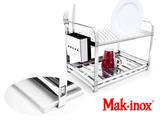 Escorredor 16 Pratos Montado Porta Talher Inox e Bandeja Coletora de Água - Makinox - Mak inox
