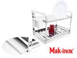 Escorredor 16 Pratos Montado Porta Talher Inox e Bandeja Coletora de Água - Makinox - Mak inox