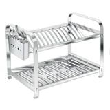 Escorredor 20 pratos com porta talher inox - Mak inox