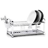 Escorredor 20 Pratos Em Aço Inox Com Porta Talheres PP Mak Inox. - Mak-inox