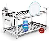 Escorredor 20 Pratos em Inox com Porta Talheres Mak Inox - Mak-inox