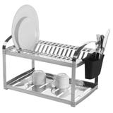 Escorredor Aço Inox 16 Pratos Com Escorredor de Talheres Plástico Brinox Suprema 2099/116
