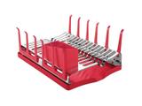 Escorredor Aço inox com Bandeja para Louças Plurale Vermelho Carmim - Tramontina