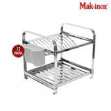 Escorredor de Louça 12 Pratos Inox com Porta Talher de Plástico - Makinox - Mak inox