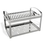 Escorredor de Louça Aço Inox 16 Pratos com Escorredor de Talheres Plástico Suprema Brinox