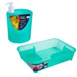 Escorredor de Louça + Dispenser Romeu e Julieta Verde - Coza - Brinox