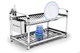 Escorredor de Louça Inox 20 Pratos Com Porta Talheres Em Aço Inox - Mak-inox