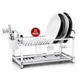 Escorredor de Louças 20 Pratos Aço Inox Mak-Inox