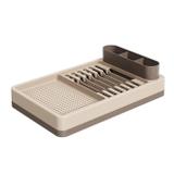 Escorredor De Louças Coza Flat 42X26Cm Cinza Quente E Claro