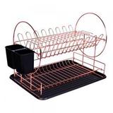 Escorredor de Louças de Metal Rose Gold - Decorafast