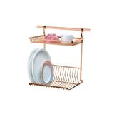 Escorredor de louças de Parede Suspenso aço cromado Rose Gold 2800RG - Future