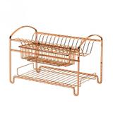 Escorredor de Loucas Duplo Aço Rose Gold Future Cobre