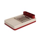 Escorredor de Louças Flat 42 x 26 x 10 cm Coza - Vermelho Bold e Light Gray