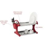 Escorredor de Louças para 12 Pratos Inox Suprema Brinox Vermelho