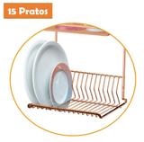 Escorredor de Louças Pratos para Barra de Parede Rosé Gold - 2800rg - Future