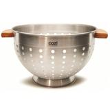 Escorredor de massa de aço inox e bambu Cozi 31X24CM - 13226