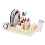 Escorredor de Pratos de Plástico Compacto Rattan Cor Creme - Nitron