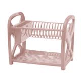 Escorredor de Pratos Duplo Rosa Paramount 29x15x43 cm