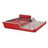 Escorredor De Pratos inox Minimal Vermelho Brinox