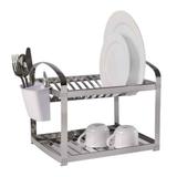 Escorredor de Pratos Suprema Aço Inox Capacidade 12 Pratos Grátis Dispenser Brinox