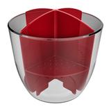 Escorredor de Talheres - Cristal/Vermelho - Crippa