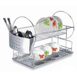 Escorredor Inox 16 Pratos Com bandeja - Cromada - Cód. 9535 - Maxime utilities com. eireli