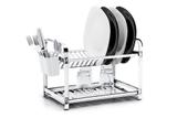 Escorredor Inox 16 Pratos com Porta Talheres Plástico - Mak - Mak-inox