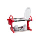Escorredor para 12 Pratos Vermelho - Casa etna