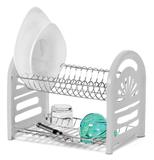 Escorredor Pratos, Copos e Talheres Duplo Mimo Branco 321-4 - Niquelart