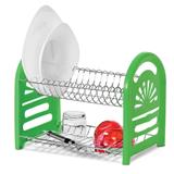 Escorredor Pratos, Copos e Talheres Duplo Mimo Verde 321-3 - Niquelart