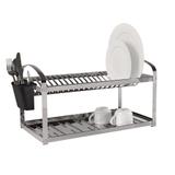 Escorredor Pratos Inox 20 Pratos c/ porta talheres Plástico - Brinox