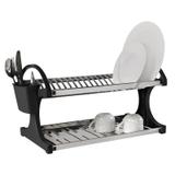 Escorredor Suprema Para 20 Pratos Inox Preto 2104212 Brinox