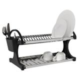 Escorredor Suprema Para 20 Pratos Inox Preto 2104212 Brinox