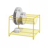 Escorredor Vertical 16 Pratos Domo House Amarelo