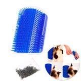 Escova Massageadora para Gatos com Catnip de Fixar na Parede Azul Truqys