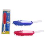 Escova para caes e gatos cabo plastico com cerdas de borracha colors - Western pet