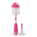 Escova para Mamadeiras com Ventosas e Cabo Flexível - Rosa - Munchkin