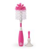Escova para Mamadeiras com Ventosas e Cabo Flexível - Rosa - Munchkin