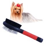 Escova Pente Dupla Para Pelos Cachorro Cão Gato Coelho Pets - Bom amigo pet