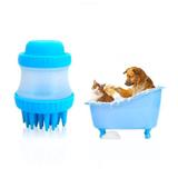 Escova Pente Silicone C/ Dispenser Lava Cachorro Gato Shampoo Água Pet Banho - Thata esportes