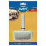 Escova Rasqueadeira Macia Branca para Cães Chalesco Grande cod 70312