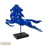 Escultura Cavalo Em Salto Azul Fullway 72x64x20cm