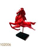 Escultura Cavalo Em Salto Red - Fullway